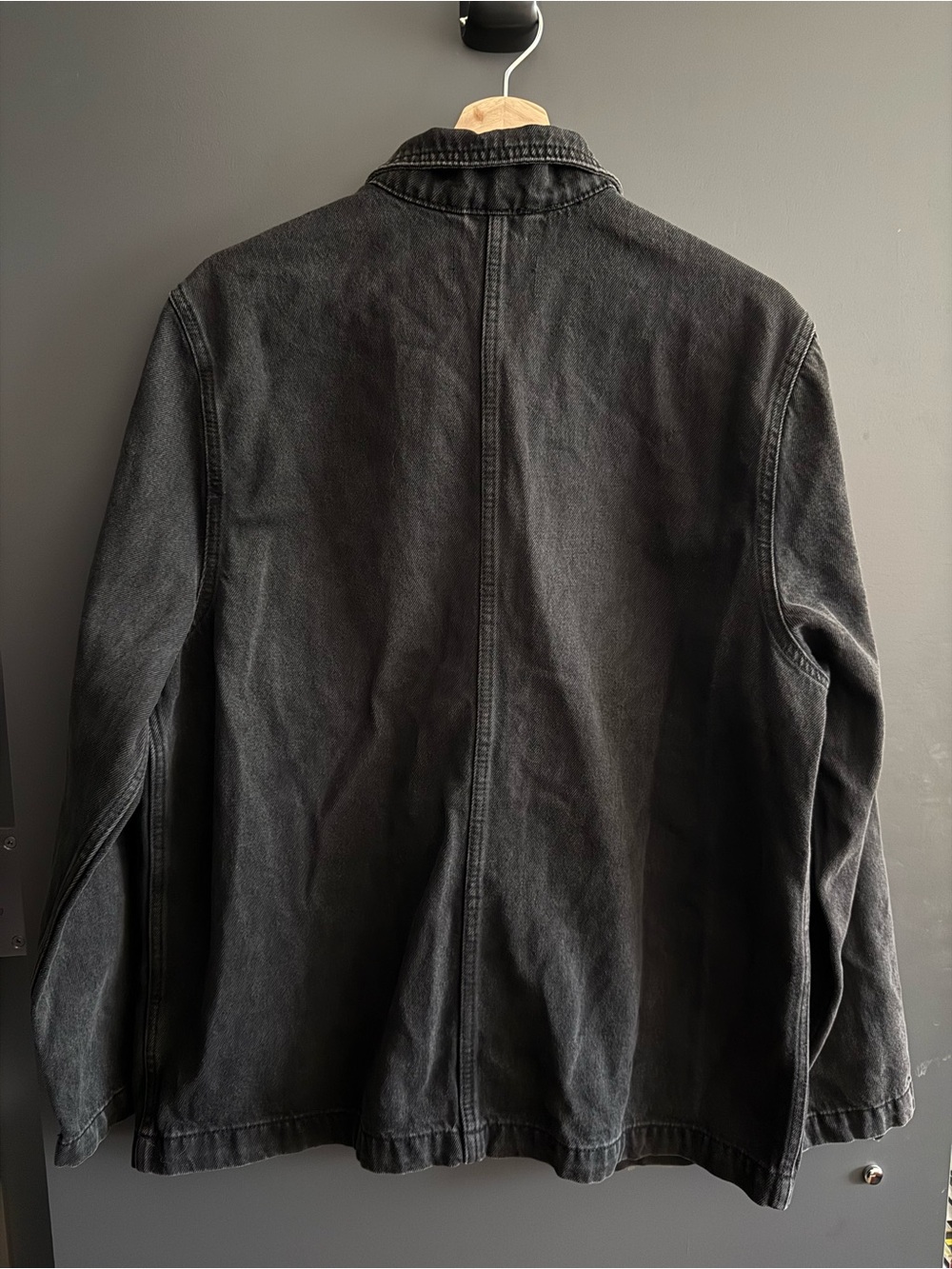 Quince Organic Cotton Denim Chore Jacket - Washed Black - Size L NWT - Picture 2 of 8